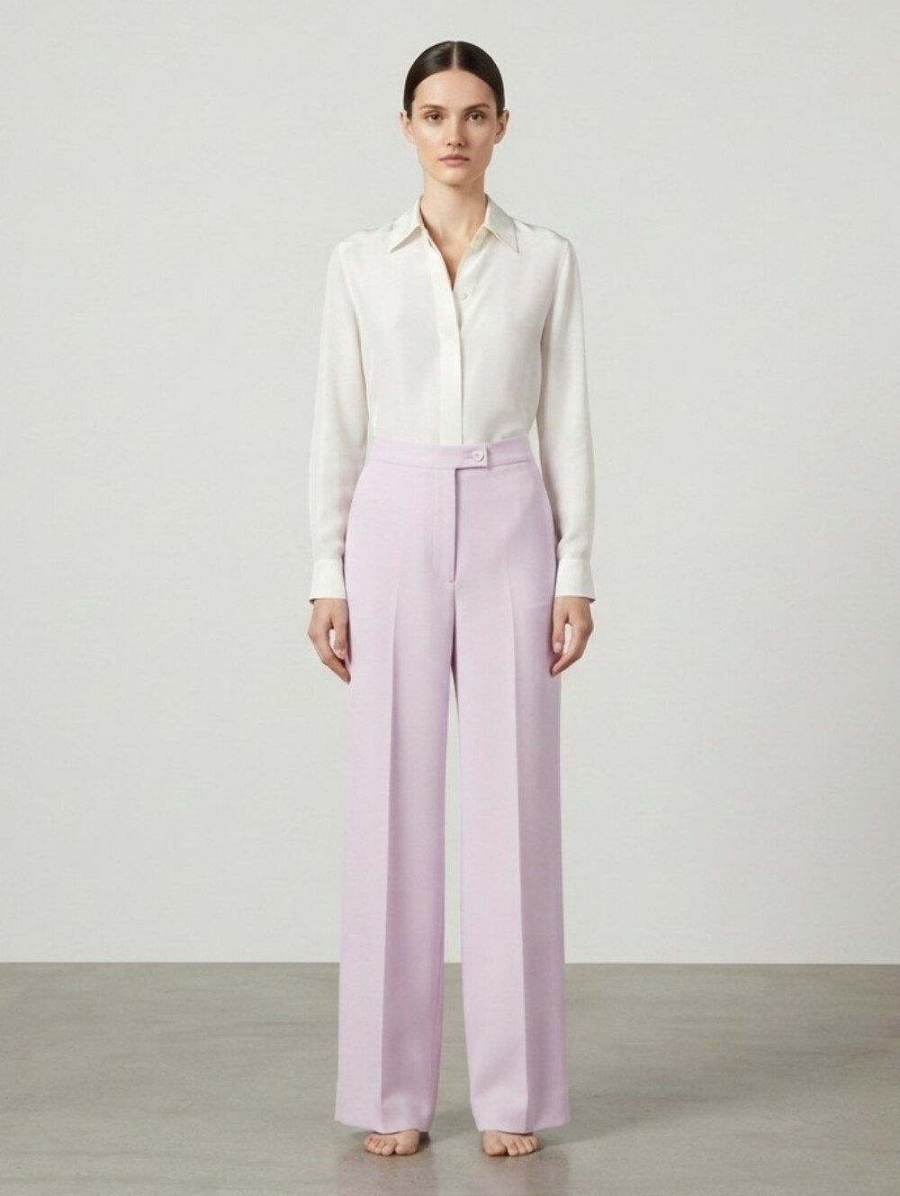 VINTAGE pink lilac flowy wide leg pants trousers size Small @y